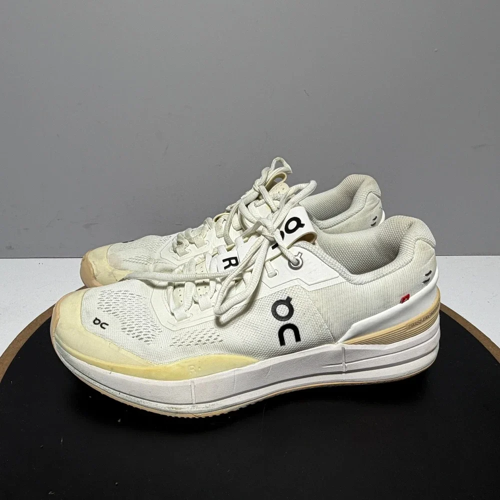 On Running The Roger Pro Women 9.5 Athletic Tennis Shoes White Sand Athleisure